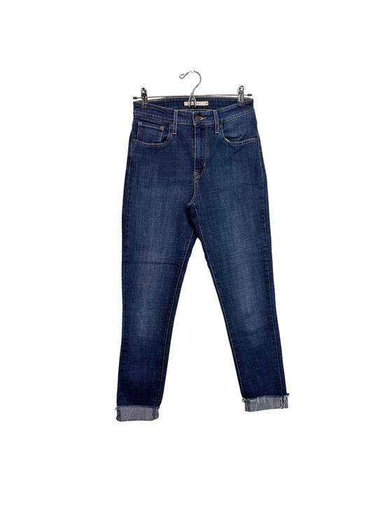 Levi's Denim - Levi's 712 High Rise Skinny blue denim jeans stretch raw hem 5 pocket Sz 28